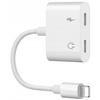 Przejściówka do telefonu Co2, kabel adapter złącze 2x do iPhone, Słuchawki + ładowanie, biała