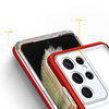Clear 3in1 etui do Samsung Galaxy S22 Ultra żelowy pokrowiec z ramką czerwony