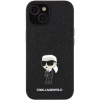 Etui Karl Lagerfeld Fixed Glitter Ikonik Logo Metal Pin do iPhone 15 - czarne