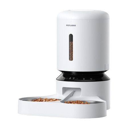 Dozownik karmy Petlibro Granary z podwójną miską, Wifi, 5L(biały)