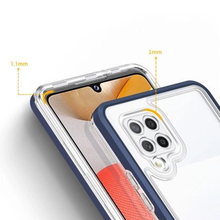 HURTEL ETUI POKROWIEC CLEAR 3IN1 DO SAMSUNG GALAXY A42 5G ŻELOWY Z RAMKĄ
