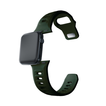 42/44/45/46/49 mm Dark Green (big) - 3mk Silicone Watch Strap for Apple