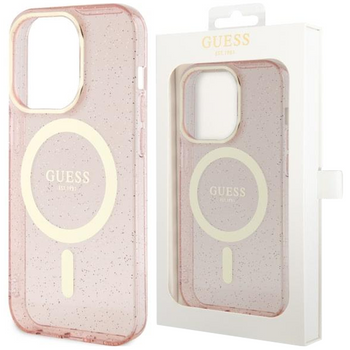 Etui Guess GUHMN61HCMCGP na iPhone 11 / Xr - różowe Glitter Gold MagSafe