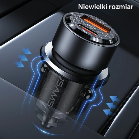USAMS ŁADOWARKA SAMOCHODOWA C39 60W DO TELEFONÓW USB USB-C SZYBKA ŁADOWARKA