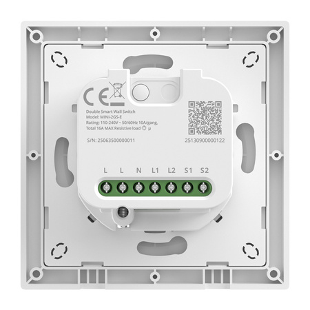 Przełącznik ścienny SONOFF MINI-2GS-E Wi-Fi Matter 2-kanałowy