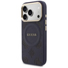 Etui Guess Peony Hot Stamp MagSafe do    iPhone 17 Pro Max niebieski