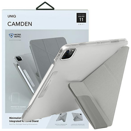 Etui Uniq Camden na iPad Pro 11" (2021) - szare Antimicrobial