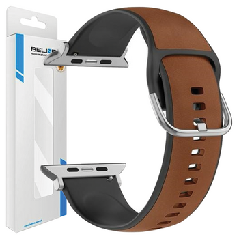 Beline pasek Apple Watch Silico Leather38/40/41mm brązowo-czarny /brown-black box