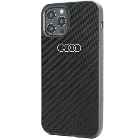 Etui Audi Carbon Fiber na iPhone 12 / iPhone 12 Pro - czarne AU-TPUPCIP12P-R8/D2-BK