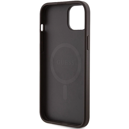 Etui Guess 4G Collection Leather Metal Logo MagSafe na iPhone 15 / 14 / 13 - brązowe