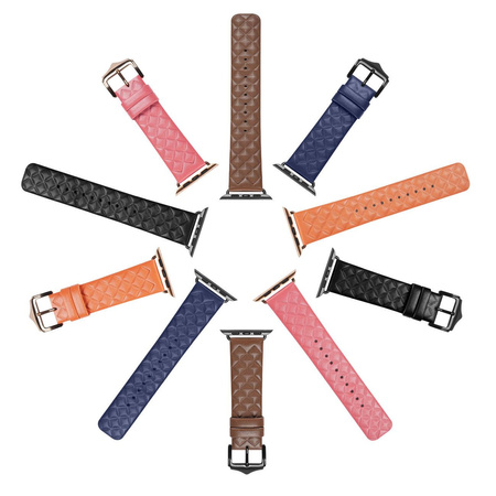 Dux Ducis Strap skórzany pasek do Watch 7 / 6 / 5 / 4 / 3 / 2 / SE (41 / 40 / 38mm) opaska bransoleta bransoletka z naturalnej skóry pomarańczowy (Enland Version)