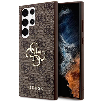 Etui Guess GUHCS23L4GMGBR S23 Ultra S918 - brązowe 4G Big Metal Logo