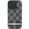 DKNY ETUI HARDCASE DO IPHONE 16 PRO 6.3 WZÓR W KRATKĘ Z PASKAMI DRUKOWANYMI