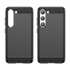 Carbon Case etui Samsung Galaxy S23+ elastyczny silikonowy karbonowy pokrowiec czarne