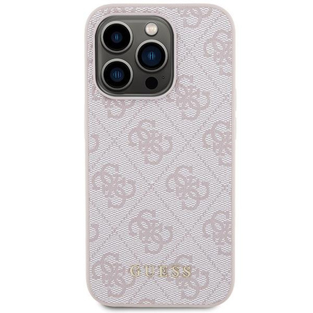 Etui Guess 4G Metal Gold Logo na iPhone 15 Pro - różowe