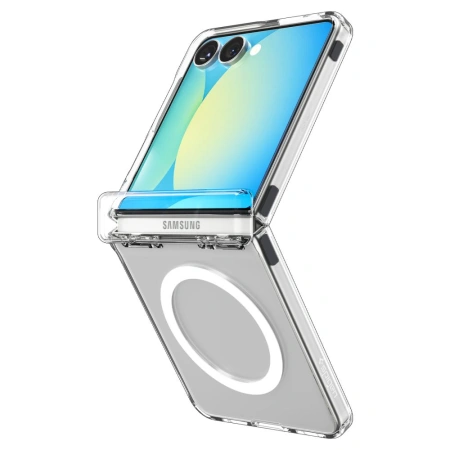 Etui Spigen Ultra Hybrid Pro Mag MagSafe na Samsung Galaxy Z Flip 7 - przezroczysto-białe