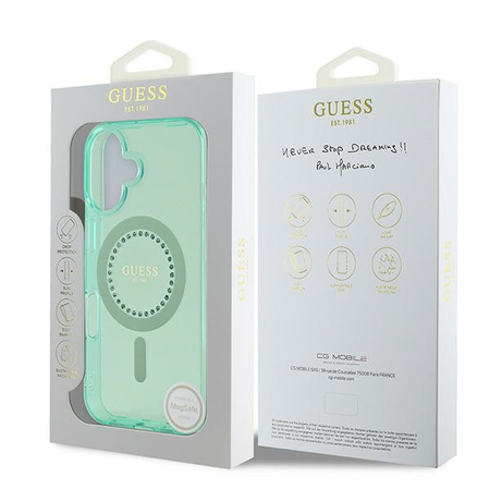 GUESS ETUI DO IPHONE 16 PLUS DO MAGSAFE HARDCASE Z KAMIENIAMI RHINESTONES