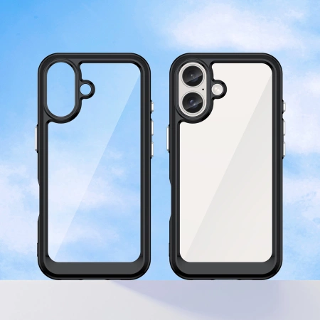 HURTEL ETUI OUTER SPACE CASE DO IPHONE 16 Z ŻELOWĄ RAMKĄ IDEALNE DO OCHRONY
