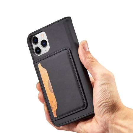 HURTEL ETUI PORTFEL POKROWIEC DO IPHONE 12 MAGNET CARD Z UCHWYTEM NA KARTY
