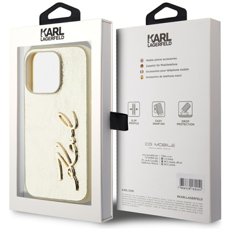 KARL LAGERFELD ETUI WRINKLED METAL SIGNATURE DO IPHONE 15 PRO MAGNETYCZNE