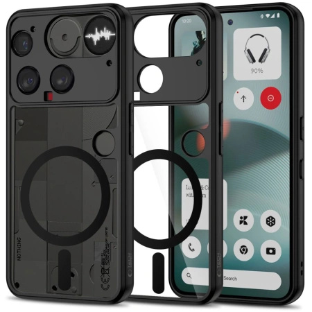 Etui Tech-Protect MagMat MagSafe na Nothing Phone 3 - czarno-przezroczyste