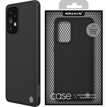 Nillkin Textured Case wytrzymałe wzmocnione etui z żelową ramką i nylonem na tyle Samsung Galaxy A73 czarny