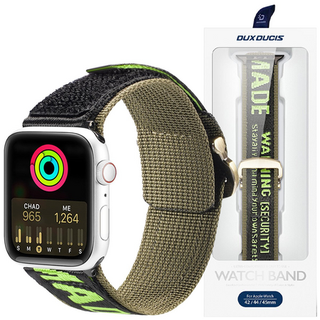 Dux Ducis Strap (Outdoor Version) pasek Apple Watch Ultra, SE, 8, 7, 6, 5, 4, 3, 2, 1 (49, 45, 44, 42 mm) nylonowa opaska bransoleta czarno-zielony