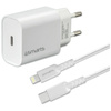 Ładowarka sieciowa 4smarts VoltPlug 20W  PD MFI USB-C z kable USB-C do Lightning biały
