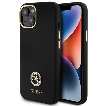 GUESS ETUI HARDCASE DO IPHONE 15 14 13 6.1” SILIKONOWE Z LOGO STRASS 4G