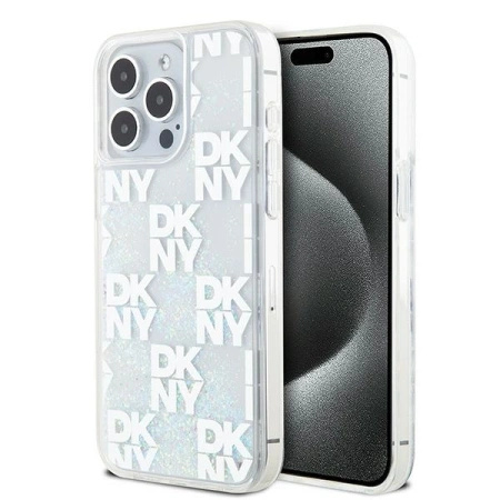 DKNY ETUI HARDCASE DO IPHONE 15 PRO MAX 6.7 Z LIQUID GLITTER MULTILOGO