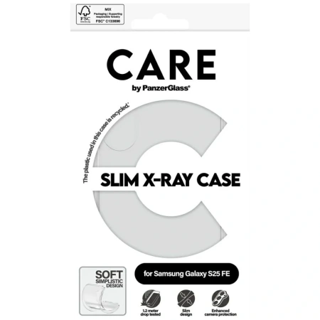 Etui CARE by PanzerGlass Fashion X-Ray na Samsung Galaxy S25 FE - przezroczyste