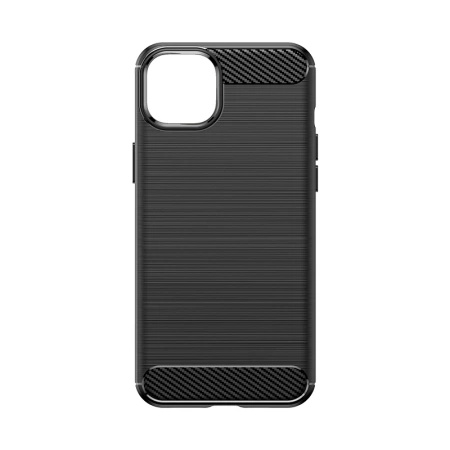 Elastyczne etui wzór karbon do iPhone 15 Plus Carbon Case - niebieskie
