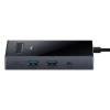 Hub USB-C 8w1 Baseus PioneerJoy HDMI 4K@60Hz + HDMI 4K@30Hz + DisplayPort 8K@30Hz + VGA + 2 x USB-A 3.0 + 2 x USB-C - szary