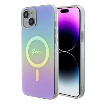 GUESS ETUI HARDCASE DO IPHONE 15 14 13 DO MAGSAFE IML IRIDESCENT FIOLETOWY