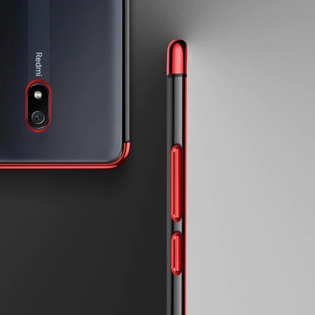 HURTEL ETUI CASE POKROWIEC ŻELOWY DO XIAOMI REDMI 8A Z METALICZNĄ RAMKĄ