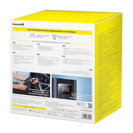 Kompresor samochodowy BASEUS PrimeTrip VA1 2w1 (czarny)