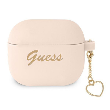 Guess GUA3LSCHSP AirPods 3 cover różowy/pink Silicone Charm Heart Collection