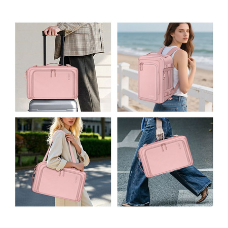 TECH-PROTECT DEFENDER S50 RYANAIR & WIZZAIR TRAVEL LAPTOP CABIN BACKPACK 20L 40x20x25 DUSTY PINK