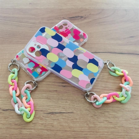 HURTEL ETUI COLOR CHAIN CASE DO SAMSUNG GALAXY A32 4G ŻELOWE Z ŁAŃCUSZKIEM