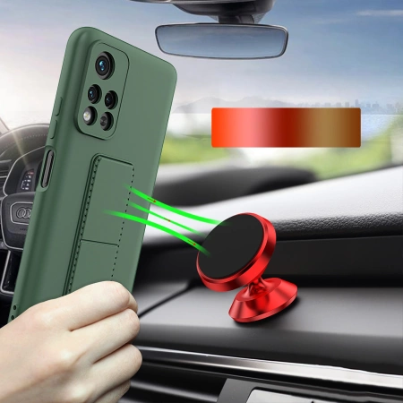 WOZINSKY POKROWIEC SILIKONOWY DO XIAOMI POCO M4 PRO 5G Z FUNKCJĄ KICKSTAND