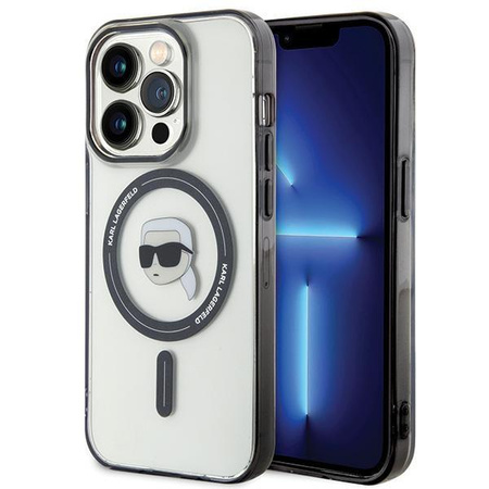 Karl Lagerfeld KLHMP15SHKHNOTK iPhone 15 6.1" transparent hardcase IML Karl`s Head MagSafe