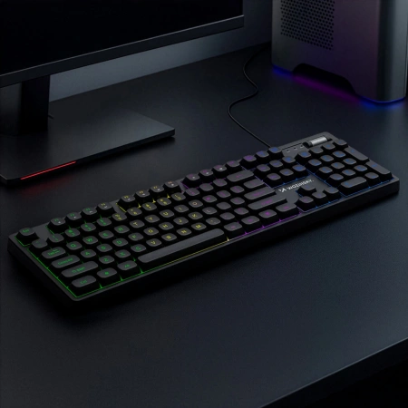Klawiatura Wozinsky WKG-200 z rolką gamingowa membranowa RGB - czarna