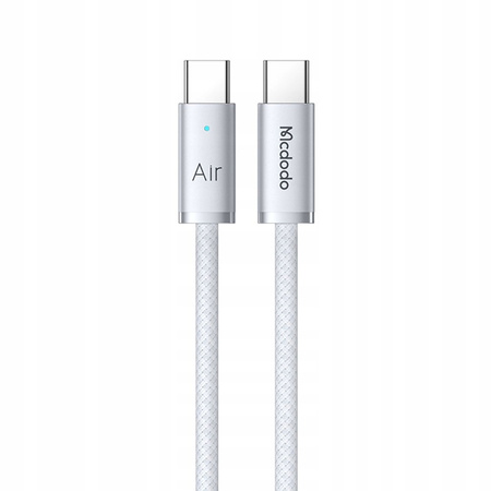 MCDODO KABEL USB-C USB-C SZYBKIE ŁADOWANIE USB TYP C 240W 2M LED BIAŁY