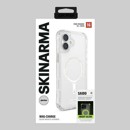 Skinarma etui Saido iPhone 16 6.1       Magnetic Charging zielony/green (niteglow)
