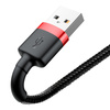 Baseus Cafule Cable wytrzymały nylonowy kabel przewód USB / Lightning QC3.0 2.4A 1M czarno-czerwony (CALKLF-B19)