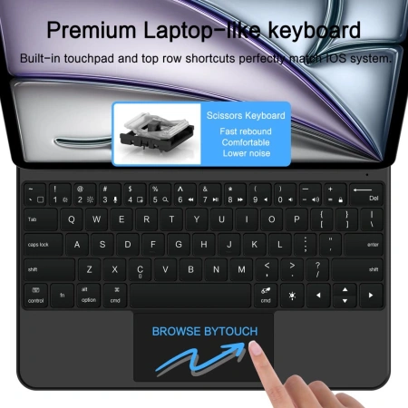 Etui Tech-Protect Smartcase Magnetic z klawiaturą na iPad Pro 12.9” 2020 / 2021 / 2022 / iPad Air 13” 2024 / 2025 - czarne