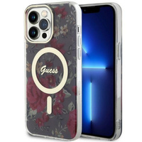 Etui Guess GUHMP14XHCFWSA na iPhone 14 Pro Max 6.7" zielony/khaki hardcase Flower MagSafe
