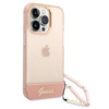 Guess GUHCP14XHGCOHP iPhone 14 Pro Max 6,7" różowy/pink hardcase Translucent Pearl Strap