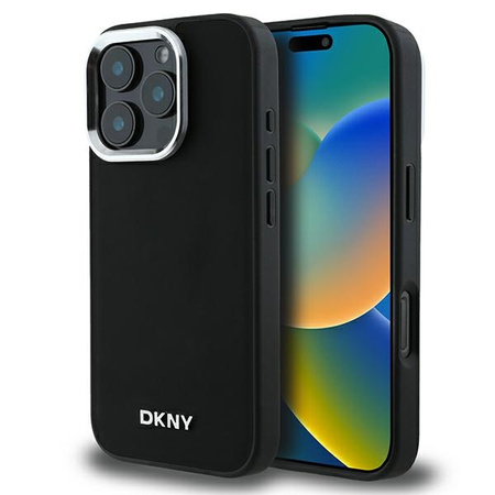DKNY ETUI HARDCASE PLAIN SILVER LOGO DO IPHONE 16 PRO 6.3 DO MAGSAFE