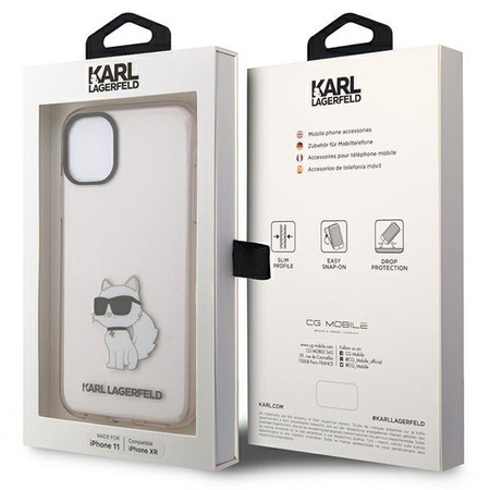 Etui Karl Lagerfeld KLHCN61HNCHTCP na iPhone 11 / Xr - różowe Ikonik Choupette